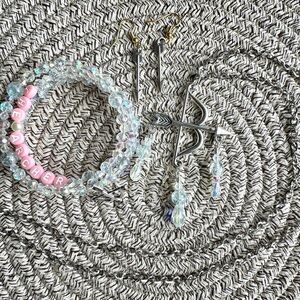 Crystal coil Bracelet & Bow Arrow Necklace Set - Taylor Swift "The Archer"